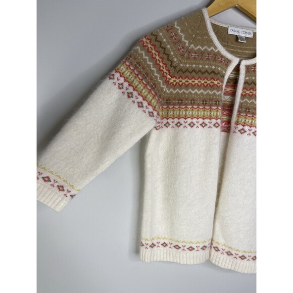 Casual Corner Womens 3/4 Sleeve Cardigan Size M VTG Fall Classic Grannycore - Picture 2 of 8